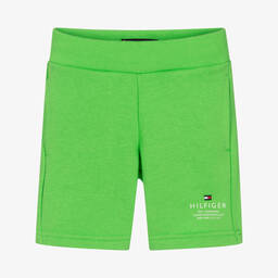 Tommy Hilfiger-Boys Green Cotton Logo Shorts | Childrensalon Outlet