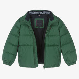 Tommy Hilfiger-Boys Green Down Padded Puffer Jacket | Childrensalon Outlet