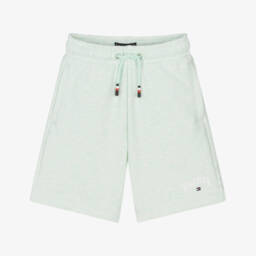 Tommy Hilfiger-Boys Green Marled Logo Shorts | Childrensalon Outlet