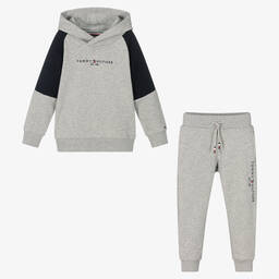 Tommy Hilfiger-تراكسوت قطن لون رمادي للأولاد | Childrensalon Outlet