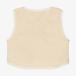 Tommy Hilfiger-Boys Ivory Borg Fleece Gilet  | Childrensalon Outlet