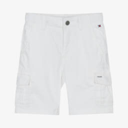 Tommy Hilfiger-Boys Ivory Cargo Cotton Shorts | Childrensalon Outlet
