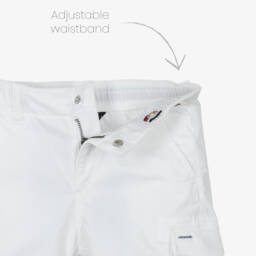 Tommy Hilfiger-Boys Ivory Cargo Cotton Shorts | Childrensalon Outlet