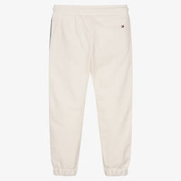 Tommy Hilfiger-Boys Ivory Cotton Logo Joggers  | Childrensalon Outlet