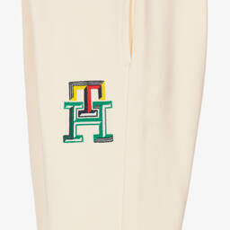 Tommy Hilfiger-Boys Ivory Cotton Monogram Joggers  | Childrensalon Outlet
