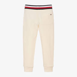 Tommy Hilfiger-Boys Ivory Cotton Monogram Joggers  | Childrensalon Outlet