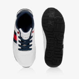 Tommy Hilfiger-Boys Lace-Up White Trainers | Childrensalon Outlet