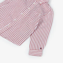 Tommy Hilfiger-قميص مخطط أحمر من مزيج الكتان للأولاد | Childrensalon Outlet