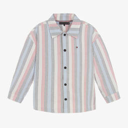 Tommy Hilfiger-Boys Multi-Stripe Oxford Cotton Shirt | Childrensalon Outlet