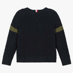 Tommy Hilfiger-Синий свитер крупной вязки для мальчиков | Childrensalon Outlet