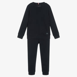 Tommy Hilfiger-Boys Navy Blue Cotton Jersey Tracksuit | Childrensalon Outlet