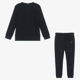 Tommy Hilfiger-Boys Navy Blue Cotton Jersey Tracksuit | Childrensalon Outlet
