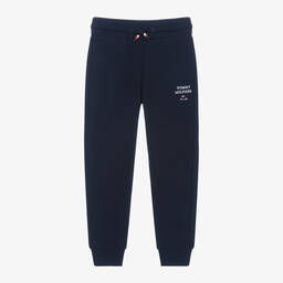 Tommy Hilfiger-Boys Navy Blue Cotton Joggers | Childrensalon Outlet