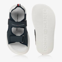 Tommy Hilfiger-صندل جلد صناعي لون كحلي للأولاد | Childrensalon Outlet