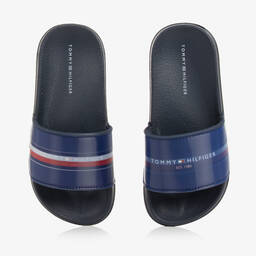 Tommy Hilfiger-شبشب سلايدرز مطاط لون كحلي للأولاد | Childrensalon Outlet
