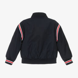 Tommy Hilfiger-Boys Navy Blue Hooded Bomber Jacket | Childrensalon Outlet