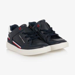 Tommy Hilfiger-Boys Navy Blue Logo Trainers | Childrensalon Outlet