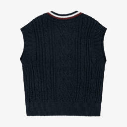 Tommy Hilfiger-Boys Navy Cable Knit Vest | Childrensalon Outlet