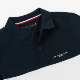 Tommy Hilfiger-Boys Navy Colorblock Polo Top | Childrensalon Outlet