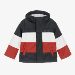 Tommy Hilfiger-Синяя куртка с капюшоном в стиле колор-блок | Childrensalon Outlet