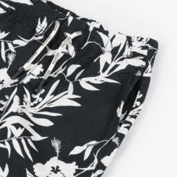 Tommy Hilfiger-Boys Navy Floral Cotton Shorts | Childrensalon Outlet