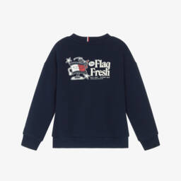 Tommy Hilfiger-Синий пуловер с графикой для мальчиков | Childrensalon Outlet