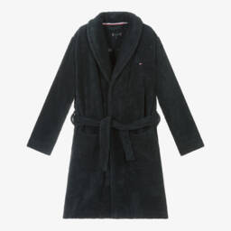 Tommy Hilfiger-Boys' Plush Navy Cotton Robe | Childrensalon Outlet