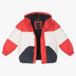 Tommy Hilfiger-Кремово-красный пуховик | Childrensalon Outlet