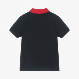 Tommy Hilfiger-Boys Red & Navy Cotton Polo | Childrensalon Outlet
