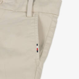 Tommy Hilfiger-Мягкие бежевые брюки из твила для мальчиков | Childrensalon Outlet