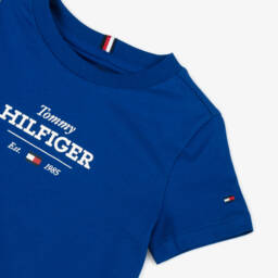 Tommy Hilfiger-Мягкая голубая хлопковая футболка для мальчиков | Childrensalon Outlet