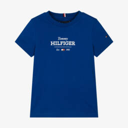 Tommy Hilfiger-Мягкая голубая хлопковая футболка для мальчиков | Childrensalon Outlet