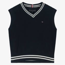 Tommy Hilfiger-Boys Soft Blue Knitted Vest | Childrensalon Outlet