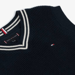 Tommy Hilfiger-Boys Soft Blue Knitted Vest | Childrensalon Outlet