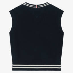 Tommy Hilfiger-Boys Soft Blue Knitted Vest | Childrensalon Outlet