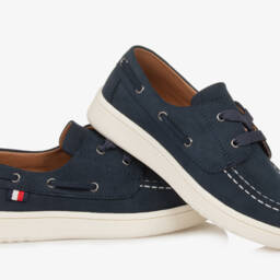 Tommy Hilfiger-Boys Soft Navy Suede Loafers | Childrensalon Outlet