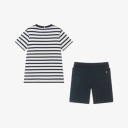 Tommy Hilfiger-Boys Striped Navy Cotton Ensemble | Childrensalon Outlet