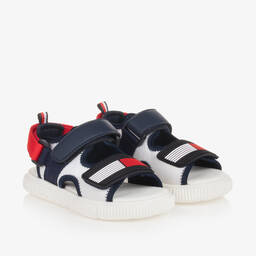 Tommy Hilfiger-Boys White & Blue Flag Sandals | Childrensalon Outlet