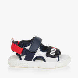 Tommy Hilfiger-Boys White & Blue Flag Sandals | Childrensalon Outlet