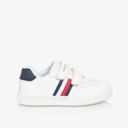 Tommy Hilfiger-Boys White Faux Leather Sneakers | Childrensalon Outlet