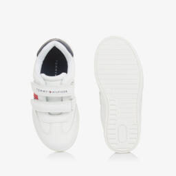 Tommy Hilfiger-Boys White Faux Leather Sneakers | Childrensalon Outlet