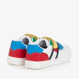 Tommy Hilfiger-Boys White Faux Leather Trainers | Childrensalon Outlet