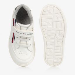 Tommy Hilfiger-Boys White Logo Trainers | Childrensalon Outlet