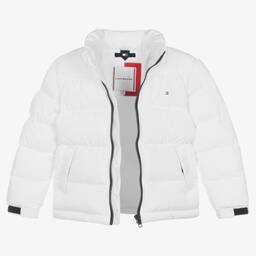 Tommy Hilfiger-Boys White Puffer Jacket | Childrensalon Outlet