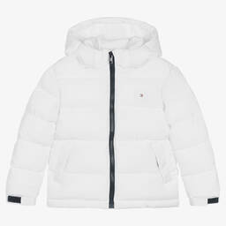 Tommy Hilfiger-Boys White Puffer Jacket | Childrensalon Outlet