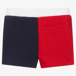 Tommy Hilfiger-شورت قطن عضوي جيرسي لون أحمر وكحلي وأبيض | Childrensalon Outlet