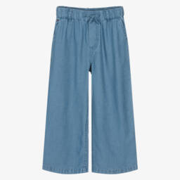 Tommy Hilfiger-Girls Azure Chambray Flowing Trousers | Childrensalon Outlet