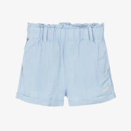 Tommy Hilfiger-Girls Azure Linen Blend Belted Shorts | Childrensalon Outlet