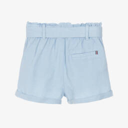 Tommy Hilfiger-Girls Azure Linen Blend Belted Shorts | Childrensalon Outlet