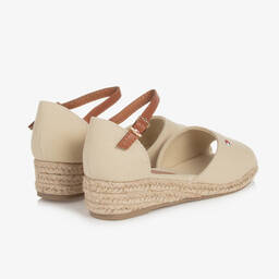 Tommy Hilfiger-Girls Beige Canvas Espadrille Sandals | Childrensalon Outlet